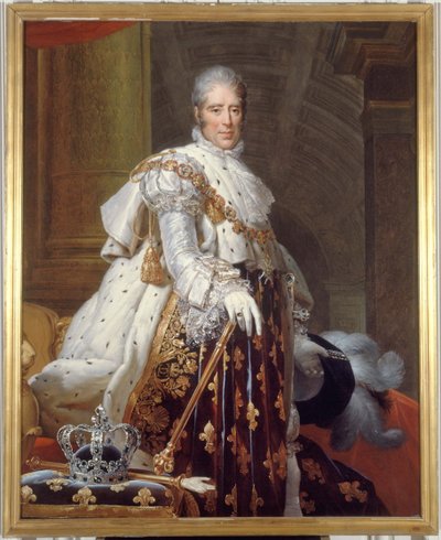 Francés: Portrait de Charles X (1757-1836), roi de France, en costume de sacre de Workshop of François Gérard