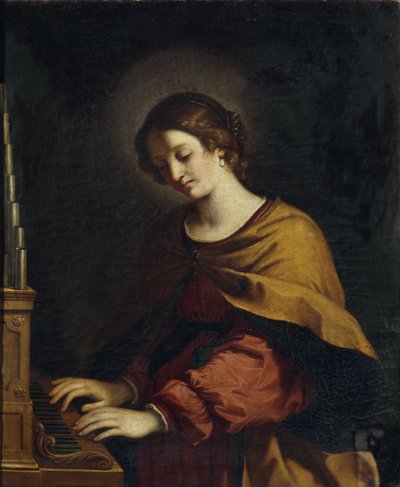 Santa Cecilia como organista de Workshop of Guercino