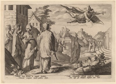 Mercurio enamorándose de Herse de Workshop of Hendrick Goltizus, after Hendrick Goltzius