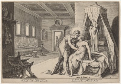 Apolo abusando de Leucothoe de Workshop of Hendrick Goltzius, after Hendrick Goltzius