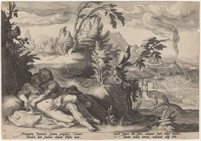 Apolo y Coronis de Workshop of Hendrick Goltzius, after Hendrick Goltzius