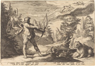 Arcas preparándose para matar a su madre de Workshop of Hendrick Goltzius, after Hendrick Goltzius