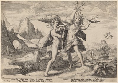 Dafne transformada en laurel de Workshop of Hendrick Goltzius, after Hendrick Goltzius