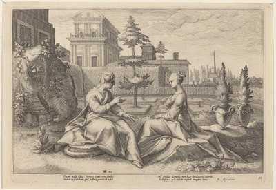 Juno en Forma de Beroe, Advirtiendo a Semele de Workshop of Hendrick Goltzius, after Hendrick Goltzius