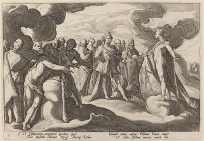 Júpiter y los dioses pidiendo a Helios que retome el control del carro de Workshop of Hendrick Goltzius, after Hendrick Goltzius