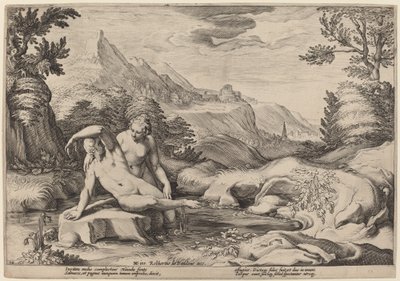 Salmacis y Hermafrodito de Workshop of Hendrick Goltzius, after Hendrick Goltzius