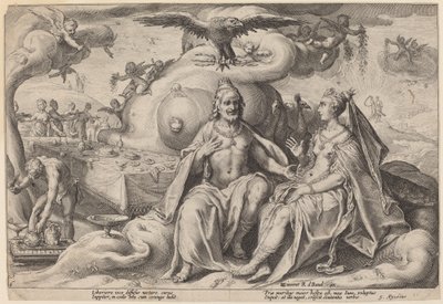 La Disputa entre Júpiter y Juno de Workshop of Hendrick Goltzius, after Hendrick Goltzius