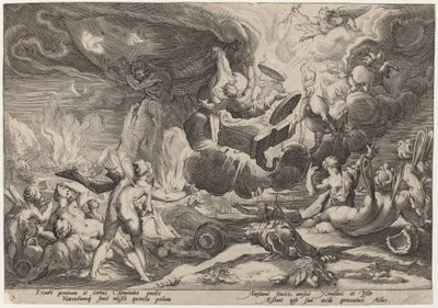 La Caída de Faetón de Workshop of Hendrick Goltzius, after Hendrick Goltzius