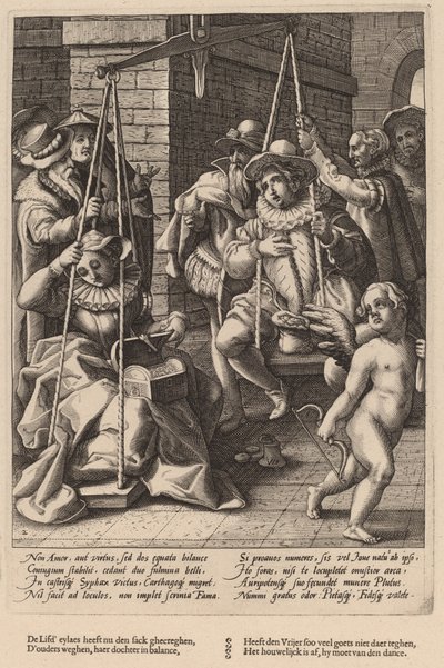Las escalas del matrimonio de Workshop of Hendrick Goltzius, after Karel van Mander I