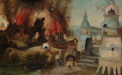 La tentación de San Antonio, ca. 1550-60 de Workshop of Herri met de Bles