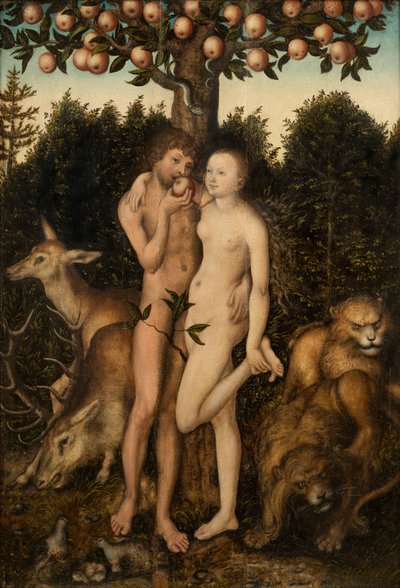 Adán y Eva de workshop of Lucas Cranach the Elder
