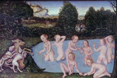 Alemán: Diana und Aktäon Diana and Actaeon de workshop of Lucas Cranach the Elder
