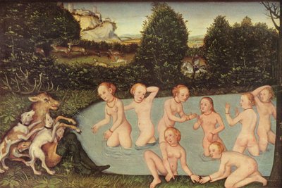 Alemán: Diana und Aktäon Diana and Actaeon de workshop of Lucas Cranach the Elder