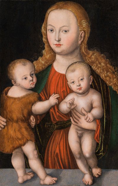 Alemán: Madonna mit Kind und Johannesknaben The Virgin and Child with the Infant Saint John de workshop of Lucas Cranach the Elder