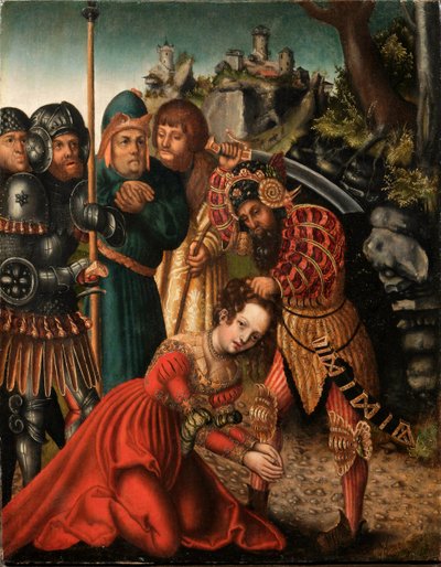 Martirio de Santa Bárbara de workshop of Lucas Cranach the Elder