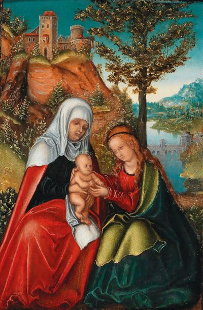 La Virgen y el Niño con Santa Ana de workshop of Lucas Cranach the Elder