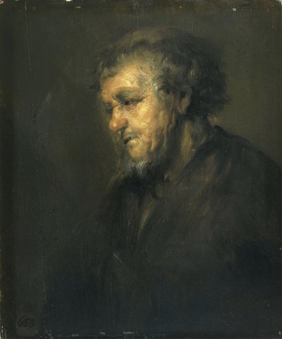 Estudio de un anciano de perfil de Workshop of Rembrandt