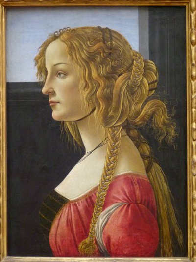 Alemán: Profilbildnis einer jungen Frau Retrato de perfil de una mujer joven, probablemente Simonetta de Workshop of Sandro Botticelli