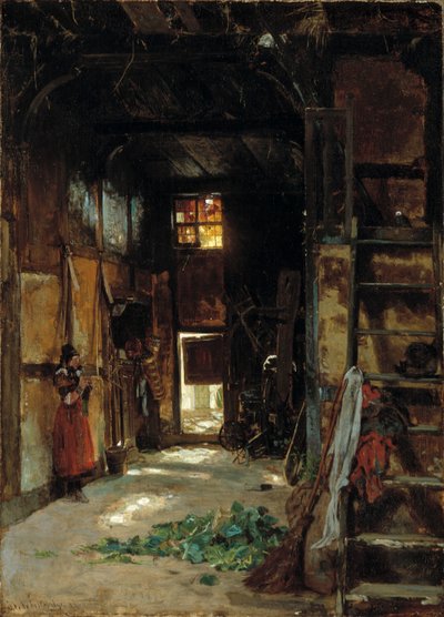 Interior de una casa de campo de Westfalia de Worthington Whittredge