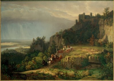 W.Whittredge, Batalla frente al castillo (Castillo Drachenfels) de Worthington Whittredge