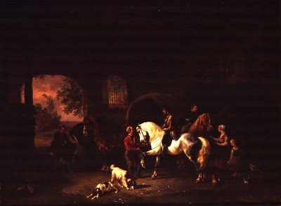 En la puerta de la posada de Wouterus Verschuur