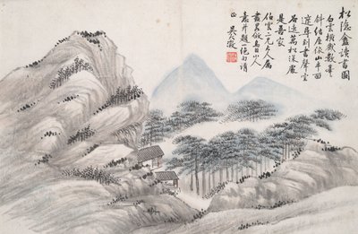 Lectura en el Estudio Secluded Pine (Song yin an) de Wu Dacheng