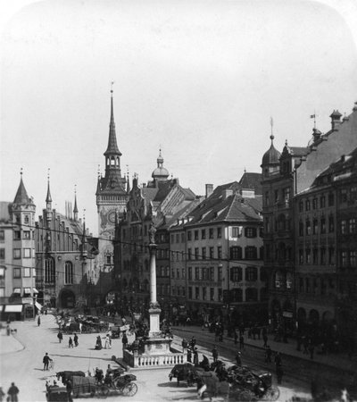 Marienplatz, Múnich, Alemania, c1900 de Wurthle and Sons