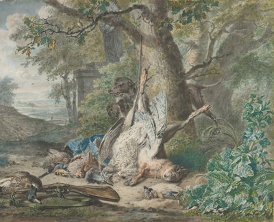 Naturaleza muerta de caza en un bosque de Wybrand Hendriks