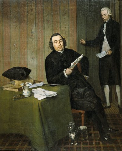 Wernerus Köhne (1725/26-88), notario de Haarlem, con su secretario Jan Bosch de Wybrand Hendriks