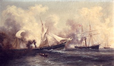 U.S.S. Kearsarge hundiendo el Alabama de Xanthus Russell Smith
