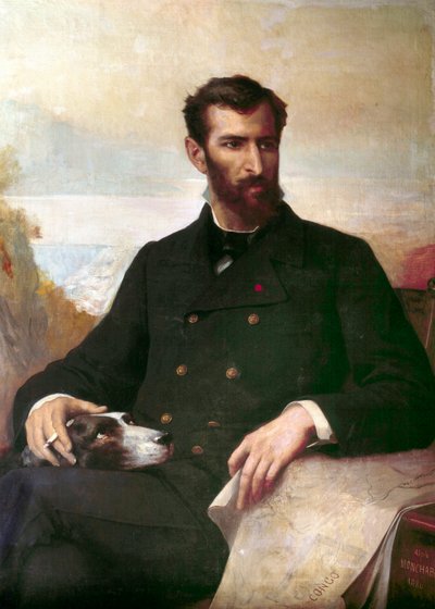 Retrato de Pierre Savorgnan de Brazza (óleo sobre lienzo) de Xavier Alphonse Monchablon