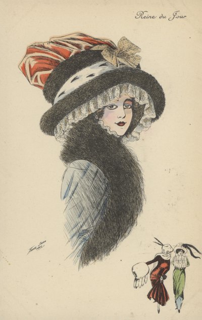 Reina del Día, niña bonita con gran sombrero y cuello de Xavier Sager