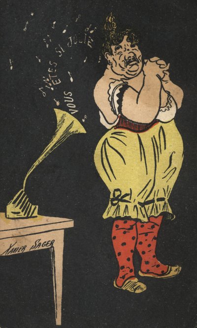 Mujer con gramófono de Xavier Sager