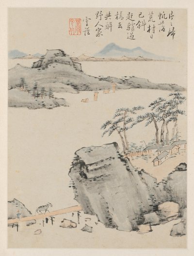 Álbum de paisajes estacionales, hoja C, 1668 de Xiao Yuncong