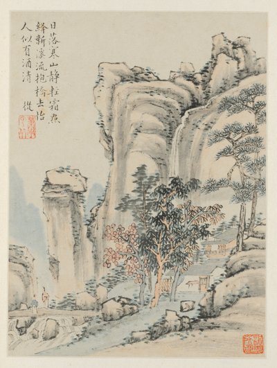Álbum de paisajes estacionales, Hoja E hoja anterior 3, 1668 de Xiao Yuncong