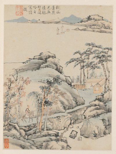 Álbum de paisajes estacionales, hoja F hoja anterior 5, 1668 de Xiao Yuncong