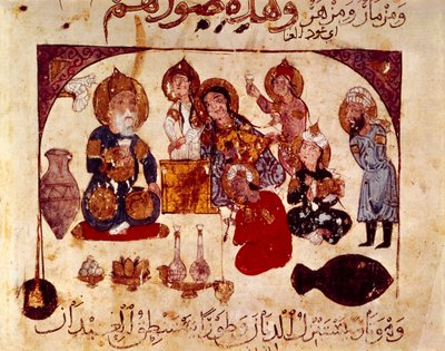 Abou-Zayd en la taberna Hanah, miniatura de 