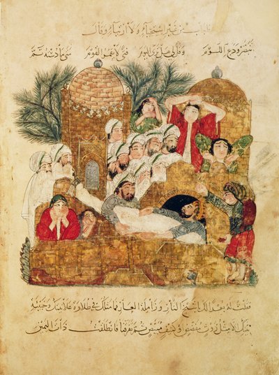 Ms Arab 5847 f.29, Entierro de una víctima de la peste, de 