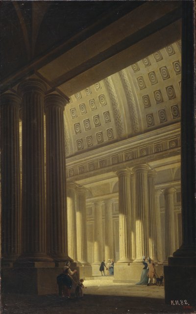 Vista interna de un templo. Un vestíbulo dórico, 1781 de Yakov Gerasimovich Farafontyev