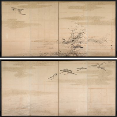 Geese, Reeds, and Water de Yamamoto Baiitsu