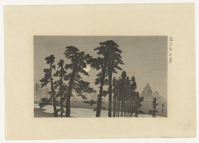 Hilera de árboles a la luz de la luna de Yamamoto Shoun