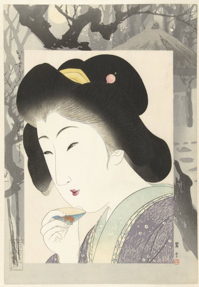 Pabellón de jardín Hanarezashiki (título sobre objeto) Bellezas contemporáneas (título de la serie) Imasugata (título sobre objeto) de Yamamoto Shoun