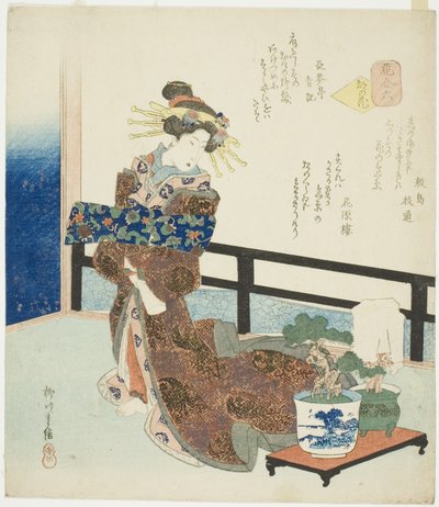 No. 6: Flor de la Capital (Miyako no hana), de la serie "Una Comparación de Flores (Hana awase)" de Yanagawa Shigenobu II