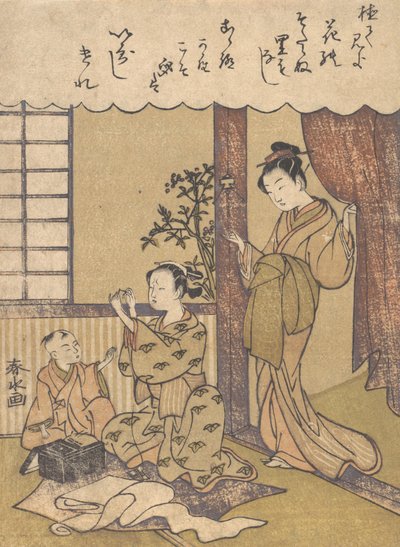 Escena doméstica, ca. 1780 de Yanagawa Shunsui