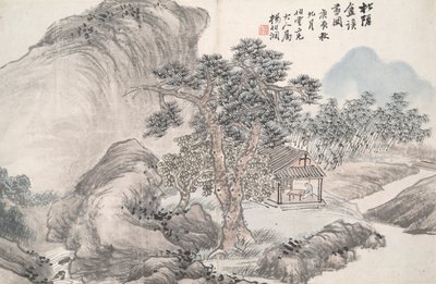 Lectura en el Estudio Secluded Pine (Song yin an) de Yang Borun