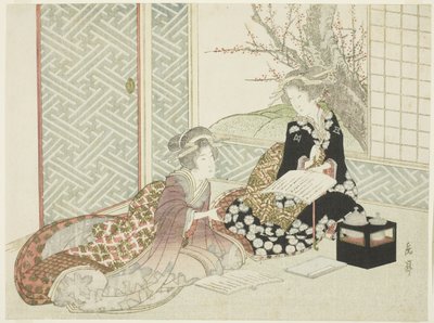 Dos mujeres leyendo de Yashima Gakutei