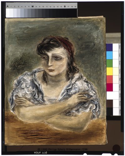 La chica del vestido blanco (Sara Mazo) de Yasuo Kuniyoshi