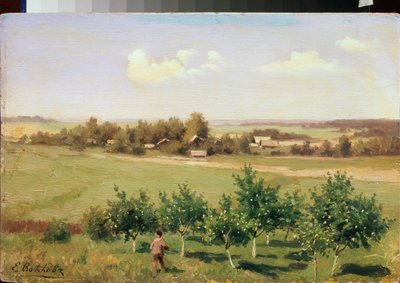 Un día de verano - Pintura de Yefim Yefimovich Volkov (1844-1920), óleo sobre lienzo, arte ruso de Yefim Yefimovich Volkov