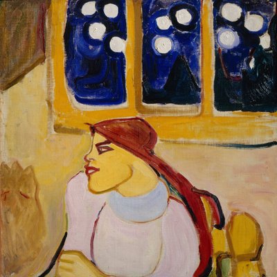 Mujer con pañuelo Una princesa escandinava, 1910 de Yelena Genrichovna Guro