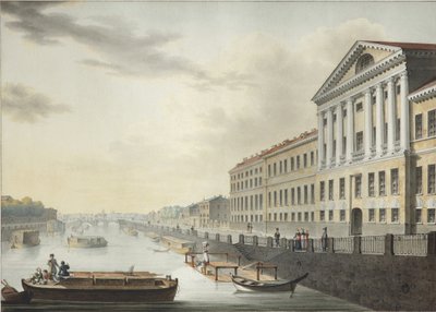 Vista del río Fontanka desde el puente Izmailovsky de Yermolai Ivanovich Yesakov